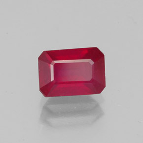 1,52 ctw natürlicher roter Rubin, Smaragdschliff, VS-SI