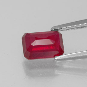 1,52 ctw natürlicher roter Rubin, Smaragdschliff, VS-SI