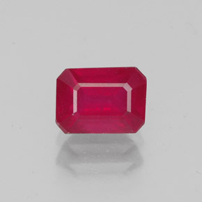 1,42 ctw natürlicher roter Rubin, Smaragdschliff, VS-SI