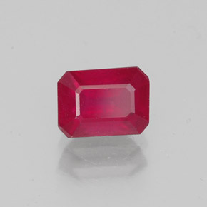 1,42 ctw natürlicher roter Rubin, Smaragdschliff, VS-SI
