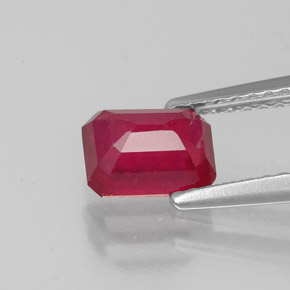 1,42 ctw natürlicher roter Rubin, Smaragdschliff, VS-SI