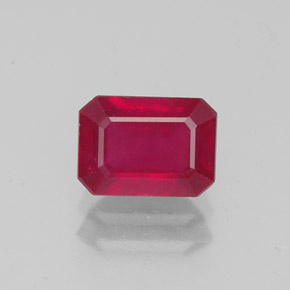 1,59 ctw natürlicher roter Rubin, Smaragdschliff, VS-SI