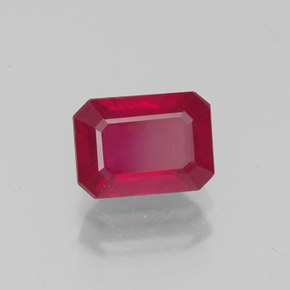 1,59 ctw natürlicher roter Rubin, Smaragdschliff, VS-SI