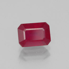 1,56 ctw natürlicher roter Rubin, Smaragdschliff, VS-SI