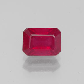 1,52 ctw natürlicher roter Rubin, Smaragdschliff, VS-SI