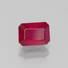 1,52 ctw natürlicher roter Rubin, Smaragdschliff, VS-SI