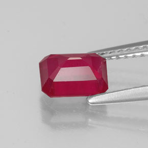 1,52 ctw natürlicher roter Rubin, Smaragdschliff, VS-SI
