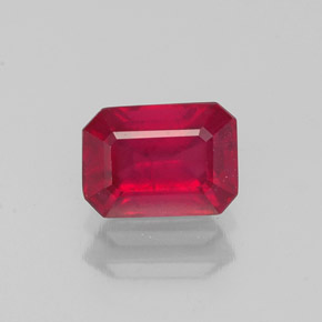 1,27 ctw natürlicher roter Rubin, Smaragdschliff, VS-SI