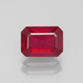 1,63 ctw natürlicher roter Rubin, Smaragdschliff, VS-SI