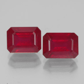  ct natürliche roter Rubin-Edelsteine, Smaragdschliff, VS-SI