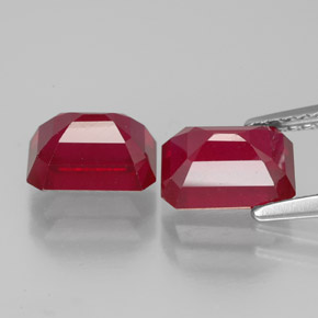  ct natürliche roter Rubin-Edelsteine, Smaragdschliff, VS-SI