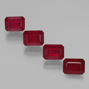  ct natürliche roter Rubin-Edelsteine, Smaragdschliff, VS-SI