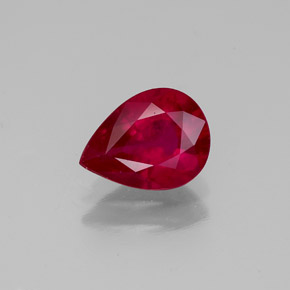 1,31 ctw natürlicher roter Rubin, Birnenform, VS-SI