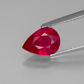 1,30 ctw natürlicher roter Rubin, Birnenform, VS-SI