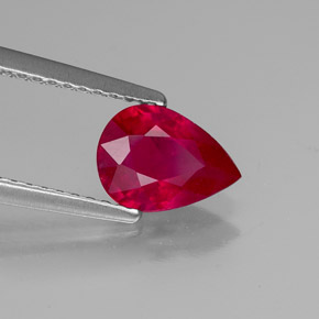 1,30 ctw natürlicher roter Rubin, Birnenform, VS-SI