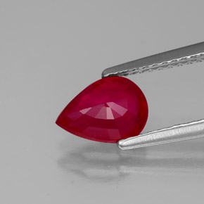 1,30 ctw natürlicher roter Rubin, Birnenform, VS-SI