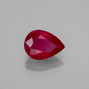 1,37 ctw natürlicher roter Rubin, Birnenform, VS-SI