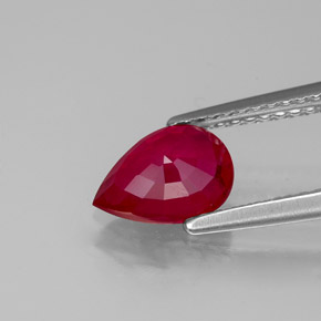 1,37 ctw natürlicher roter Rubin, Birnenform, VS-SI