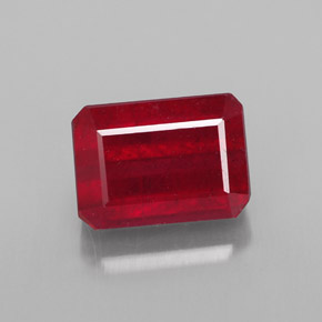 1,87 ctw natürlicher roter Rubin, Smaragdschliff, SI