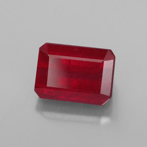 1,87 ctw natürlicher roter Rubin, Smaragdschliff, SI