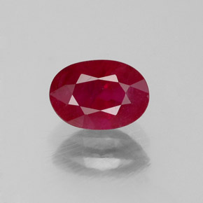 1,07 ctw natürlicher roter Rubin, Oval Schliff, SI