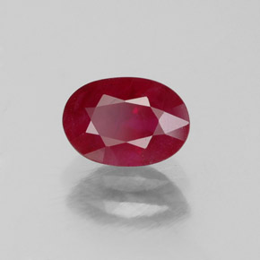 1,07 ctw natürlicher roter Rubin, Oval Schliff, SI
