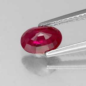 1,07 ctw natürlicher roter Rubin, Oval Schliff, SI