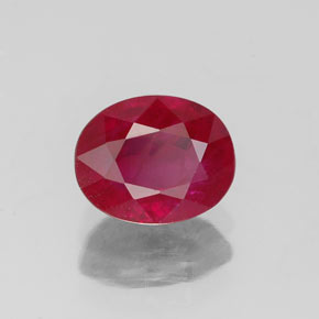 1,53 ctw natürlicher roter Rubin, Oval Schliff, VS-SI