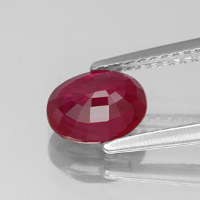 1,53 ctw natürlicher roter Rubin, Oval Schliff, VS-SI