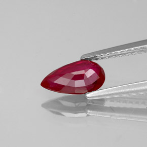 1,02 ctw natürlicher roter Rubin, Birnenform, VS