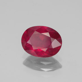 1,62 ctw natürlicher roter Rubin, Oval Schliff, VS-SI