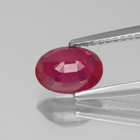1,37 ctw natürlicher roter Rubin, Oval Schliff, VS-SI