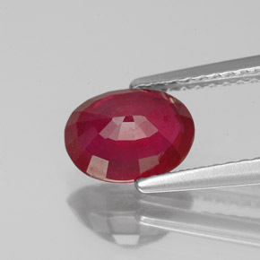 1,73 ctw natürlicher roter Rubin, Oval Schliff, SI