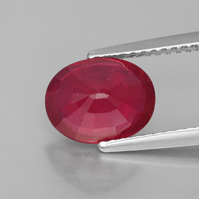 2,81 ctw natürlicher roter Rubin, Oval Schliff, VS-SI