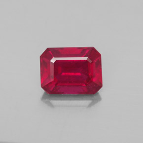 2,06 ctw natürlicher roter Rubin, Smaragdschliff, VS-SI