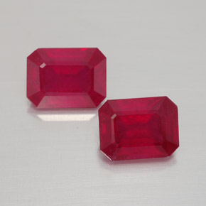  ct natürliche roter Rubin-Edelsteine, Smaragdschliff, VS-SI