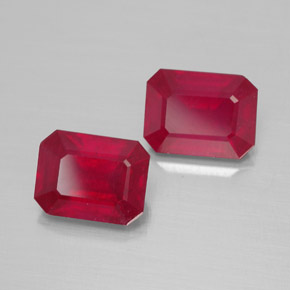  ct natürliche roter Rubin-Edelsteine, Smaragdschliff, VS-SI