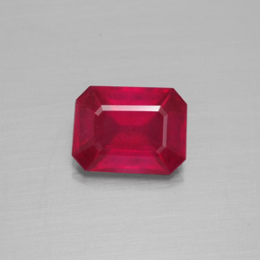 1,72 ctw natürlicher roter Rubin, Smaragdschliff, VS-SI