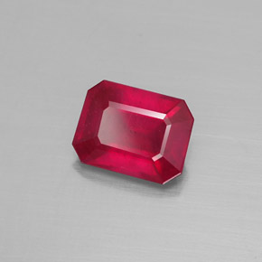 1,72 ctw natürlicher roter Rubin, Smaragdschliff, VS-SI
