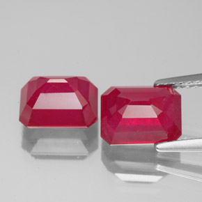 ct natürliche roter Rubin-Edelsteine, Smaragdschliff, VS-SI