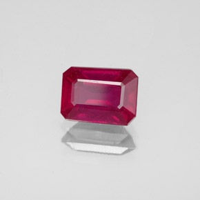 1,94 ctw natürlicher roter Rubin, Smaragdschliff, VS-SI