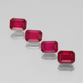  ct natürliche roter Rubin-Edelsteine, Smaragdschliff, VS-SI