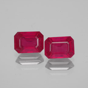 ct natürliche roter Rubin-Edelsteine, Smaragdschliff, VS-SI