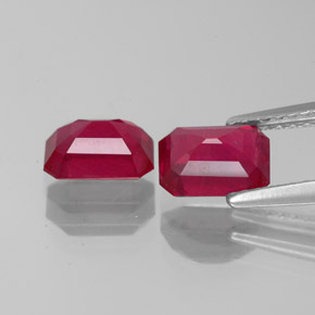  ct natürliche roter Rubin-Edelsteine, Smaragdschliff, VS-SI
