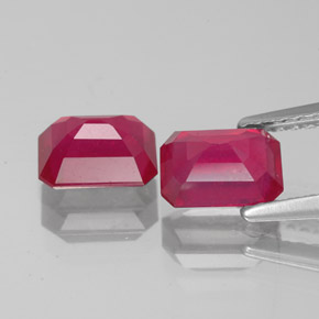  ct natürliche roter Rubin-Edelsteine, Smaragdschliff, VS-SI