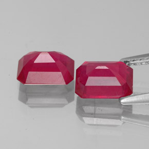  ct natürliche roter Rubin-Edelsteine, Smaragdschliff, VS-SI