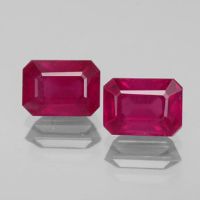  ct natürliche roter Rubin-Edelsteine, Smaragdschliff, VS-SI