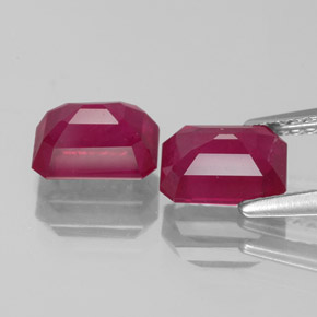  ct natürliche roter Rubin-Edelsteine, Smaragdschliff, VS-SI