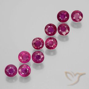 2.18 ct natürliche tieflila Rubin-Edelsteine, Runden, VS-SI