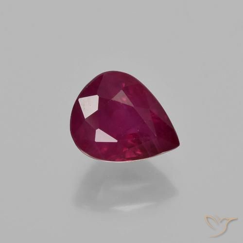 1.30ct Natürlicher Tiefes Weinrot Rubin, Birnenform, VS-SI